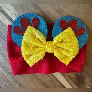 Preloved Hand Crafted Disney Snow White Baby Mickey Mouse Ears Headband